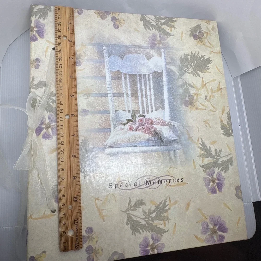 Hallmark Special Memories Floral Photo Album Ribbon Tie 3-Ring Binder 32 Pages